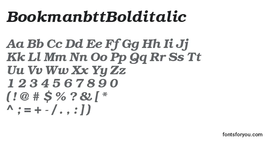 Schriftart BookmanbttBolditalic – Alphabet, Zahlen, spezielle Symbole