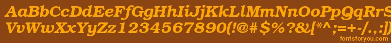 BookmanbttBolditalic Font – Orange Fonts on Brown Background