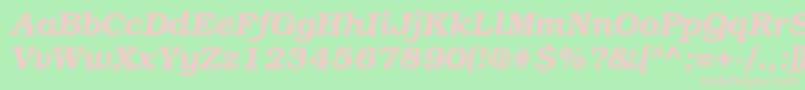 BookmanbttBolditalic Font – Pink Fonts on Green Background