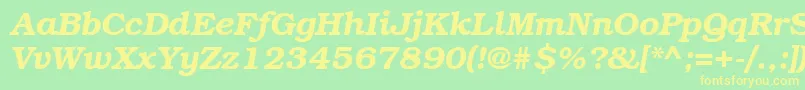 BookmanbttBolditalic Font – Yellow Fonts on Green Background