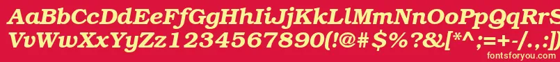 Czcionka BookmanbttBolditalic – żółte czcionki na czerwonym tle