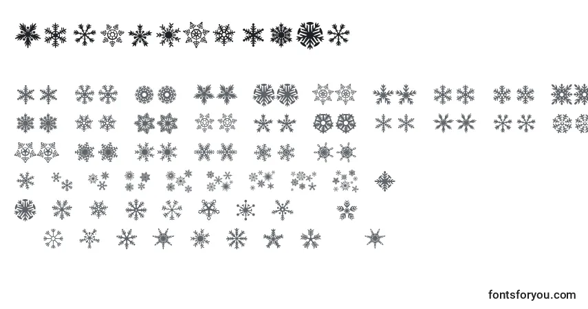 DhSnowflakes-fontti – aakkoset, numerot, erikoismerkit