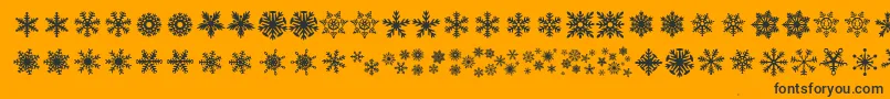 Police DhSnowflakes – polices noires sur fond orange