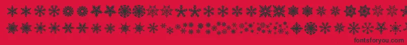 DhSnowflakes-Schriftart – Schwarze Schriften auf rotem Hintergrund