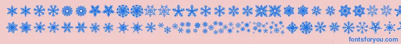 フォントDhSnowflakes – ピンクの背景に青い文字