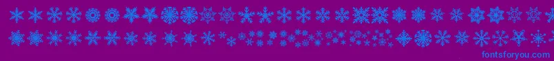 Fonte DhSnowflakes – fontes azuis em um fundo violeta