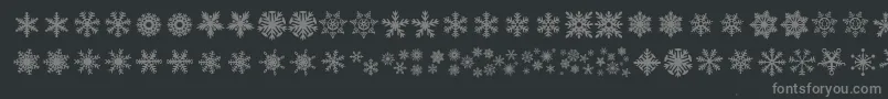 DhSnowflakes Font – Gray Fonts on Black Background