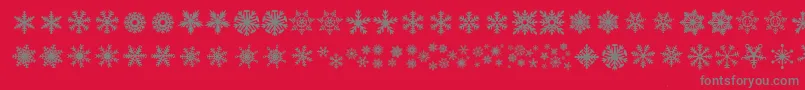 DhSnowflakes-Schriftart – Graue Schriften auf rotem Hintergrund