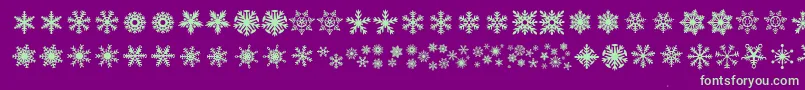 DhSnowflakes Font – Green Fonts on Purple Background