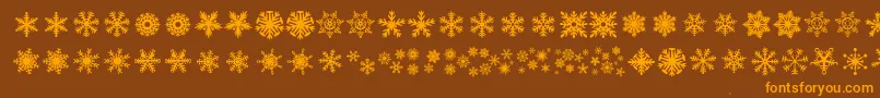 DhSnowflakes Font – Orange Fonts on Brown Background