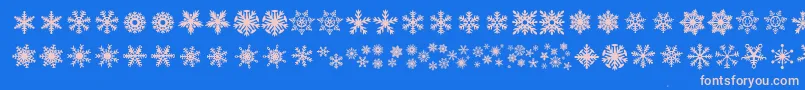 Шрифт DhSnowflakes – розовые шрифты на синем фоне