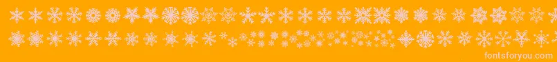 Police DhSnowflakes – polices roses sur fond orange