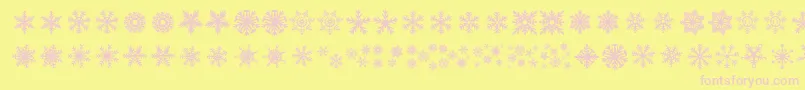 DhSnowflakes Font – Pink Fonts on Yellow Background