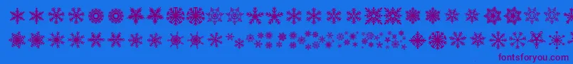 Police DhSnowflakes – polices violettes sur fond bleu