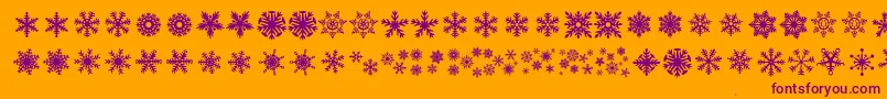 Fonte DhSnowflakes – fontes roxas em um fundo laranja