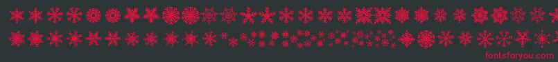 DhSnowflakes-Schriftart – Rote Schriften auf schwarzem Hintergrund