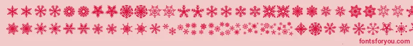 DhSnowflakes Font – Red Fonts on Pink Background