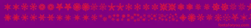 DhSnowflakes-Schriftart – Rote Schriften auf violettem Hintergrund