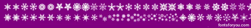 Police DhSnowflakes – polices blanches sur fond violet