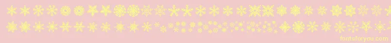 DhSnowflakes-Schriftart – Gelbe Schriften auf rosa Hintergrund