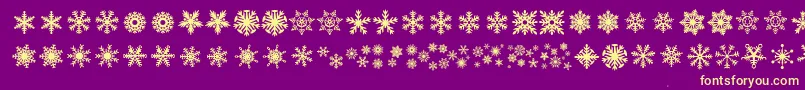 Police DhSnowflakes – polices jaunes sur fond violet