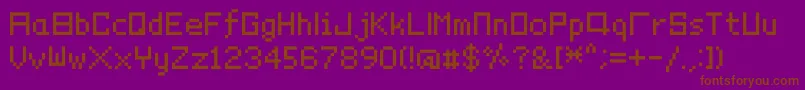 Fonte Pixelyourlife – fontes marrons em um fundo roxo