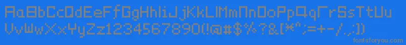 Pixelyourlife-fontti – harmaat kirjasimet sinisellä taustalla