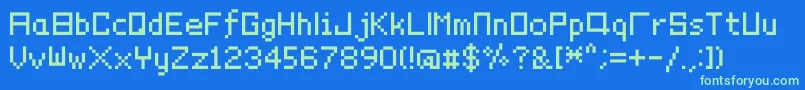 Pixelyourlife Font – Green Fonts on Blue Background