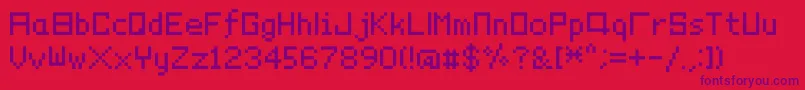 Czcionka Pixelyourlife – fioletowe czcionki na czerwonym tle