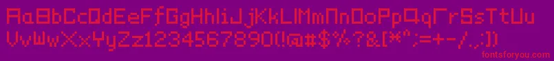 Pixelyourlife-Schriftart – Rote Schriften auf violettem Hintergrund