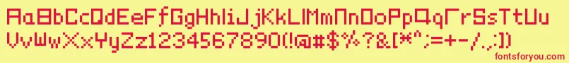 Pixelyourlife Font – Red Fonts on Yellow Background