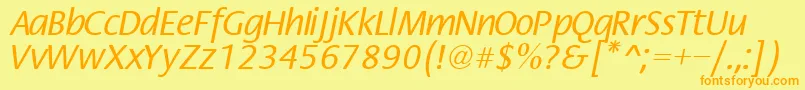 Шрифт FiestaNormal – оранжевые шрифты на жёлтом фоне