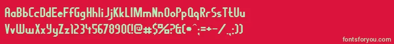 FragileBombers Font – Green Fonts on Red Background