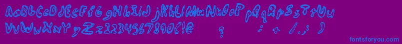 フォントAbiscuos – 紫色の背景に青い文字