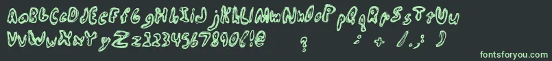 フォントAbiscuos – 黒い背景に緑の文字