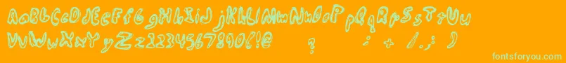 Abiscuos Font – Green Fonts on Orange Background