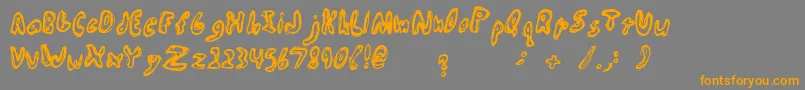 フォントAbiscuos – オレンジの文字は灰色の背景にあります。