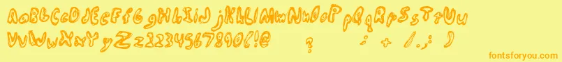 Abiscuos Font – Orange Fonts on Yellow Background