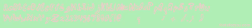 Abiscuos-fontti – vaaleanpunaiset fontit vihreällä taustalla