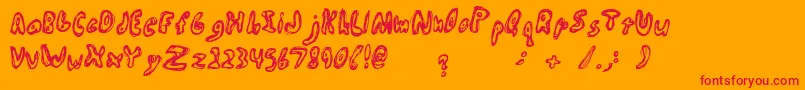 Abiscuos Font – Red Fonts on Orange Background