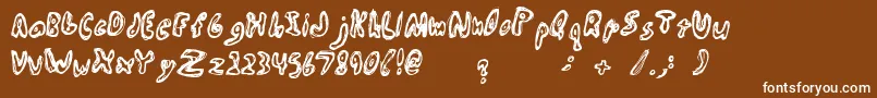 フォントAbiscuos – 茶色の背景に白い文字