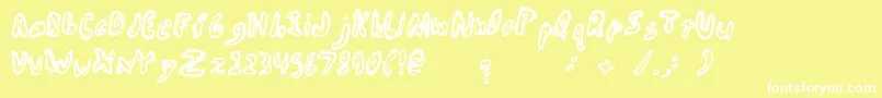 Abiscuos Font – White Fonts on Yellow Background