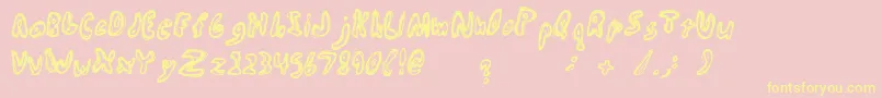 Abiscuos Font – Yellow Fonts on Pink Background