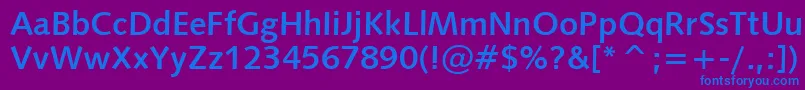 フォントHumanist531BoldBt – 紫色の背景に青い文字