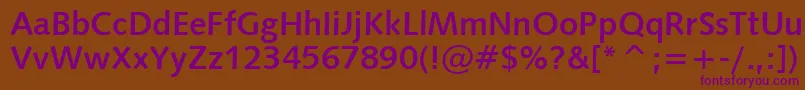 Czcionka Humanist531BoldBt – fioletowe czcionki na brązowym tle