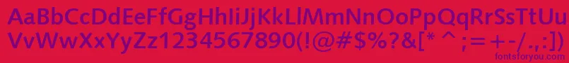 Humanist531BoldBt Font – Purple Fonts on Red Background