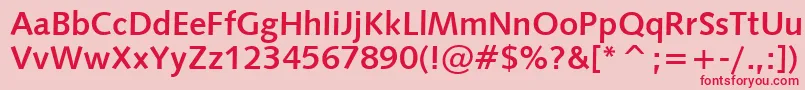 Humanist531BoldBt Font – Red Fonts on Pink Background