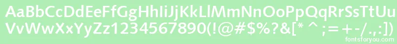 フォントHumanist531BoldBt – 緑の背景に白い文字