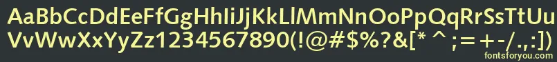 Humanist531BoldBt Font – Yellow Fonts on Black Background
