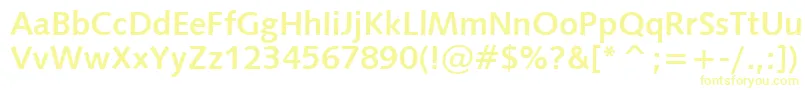 Humanist531BoldBt-fontti – keltaiset fontit valkoisella taustalla